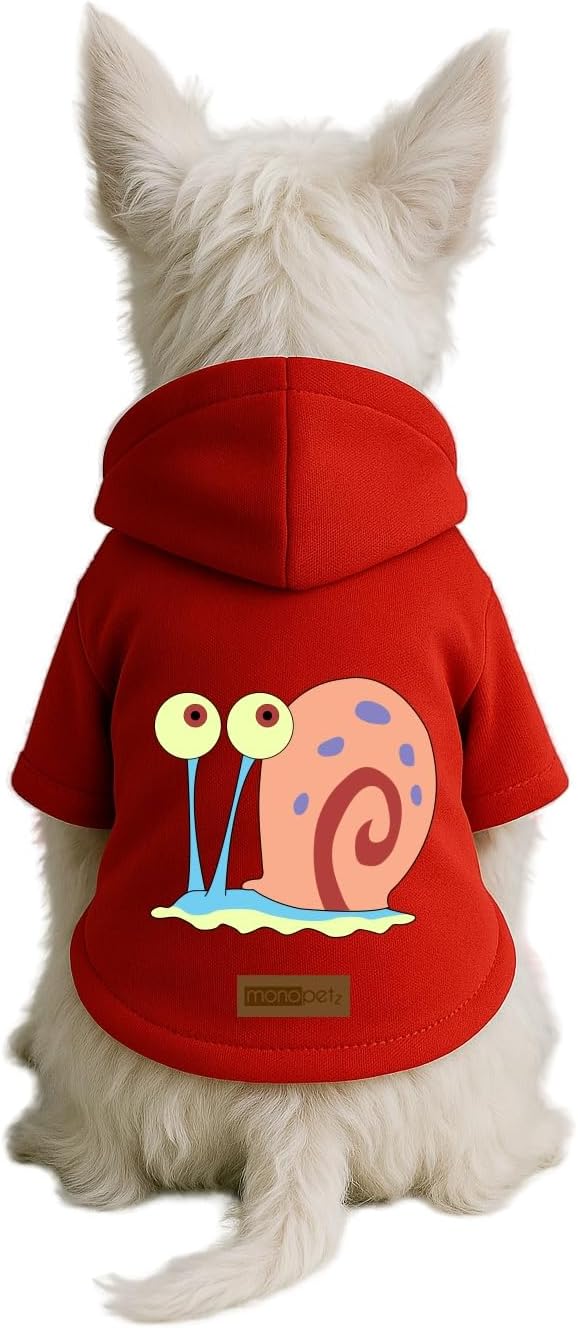 Baskılı İçi Polarlı Köpek ve Kedi Kıyafeti & Elbisesi - Kırmızı Renk Kapüşonlu Hoodie B6C1B, XL
