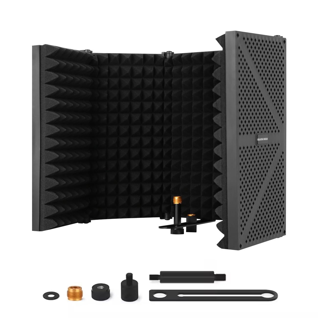 Microfono parabrezza, isolamento acustico, assorbitore per microfono con strato di schiuma assorbente, fonoassorbente (5 porte)
