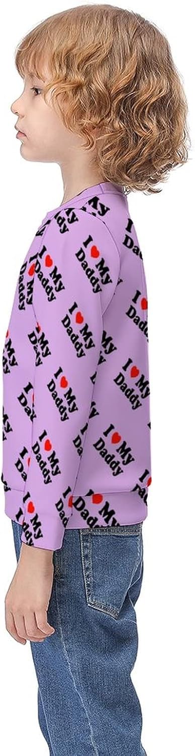 WEEDKEYCAT I Love My Daddy Pullover Sweatshirts Long Sleeve Crewneck T-Shirts Sweater Clothes for Boy Girls Casual : Clothing, Shoes & Jewelry