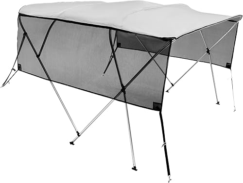 Miniatura 9 de VEVOR - Funda para barco Bimini de 4 arcos y 3 arcos, paredes laterales de malla desmontables, toldo de poliéster 600D con marco de aleación de
