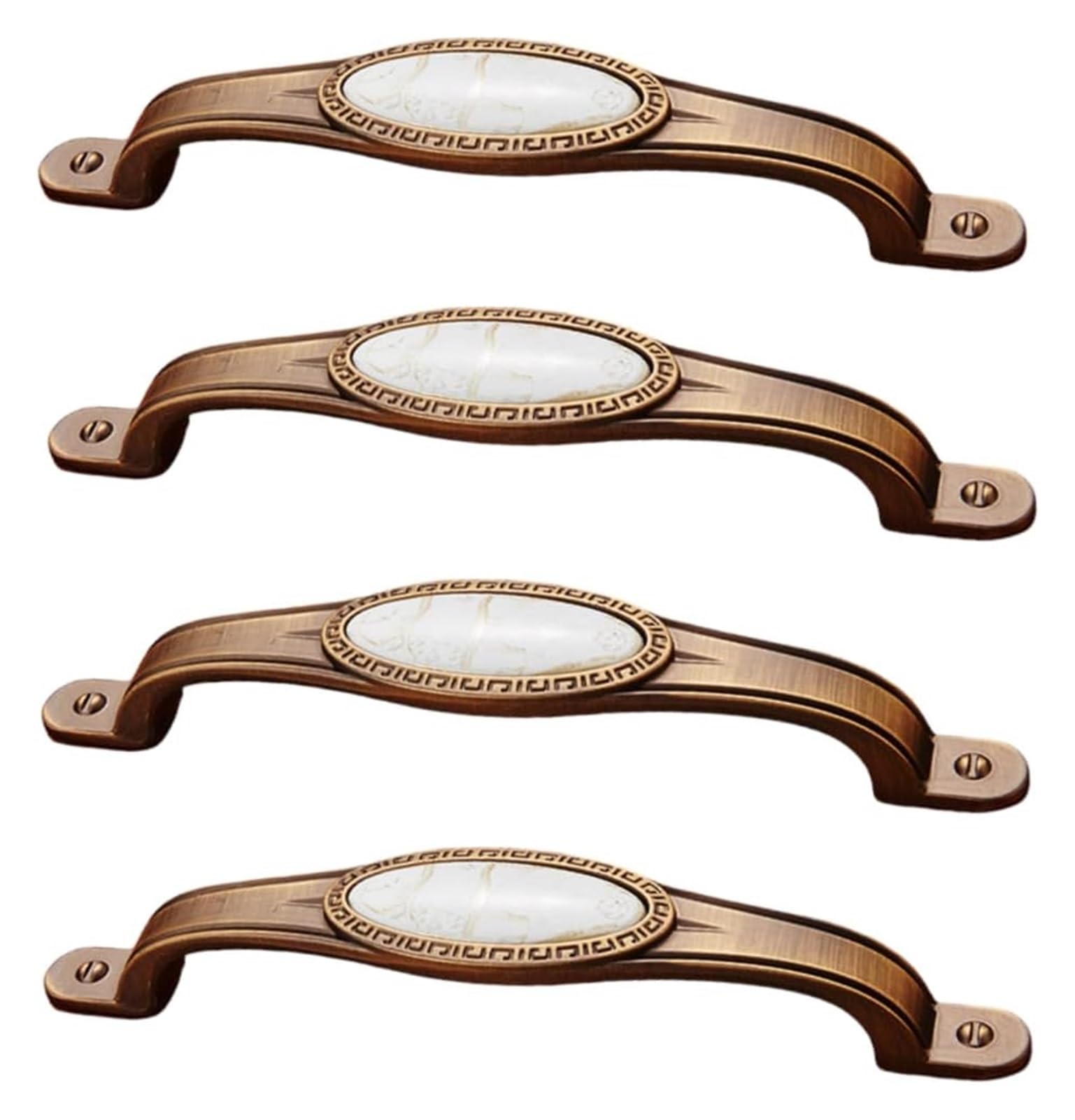 Nlqcsxwep 128Mm Marble Zinc Alloy Cabinet Bow Handle, Zinc Alloy And Ceramic Cabinet And Drawer Handles Pack Of 4 Multicolor(128Mm Marble)