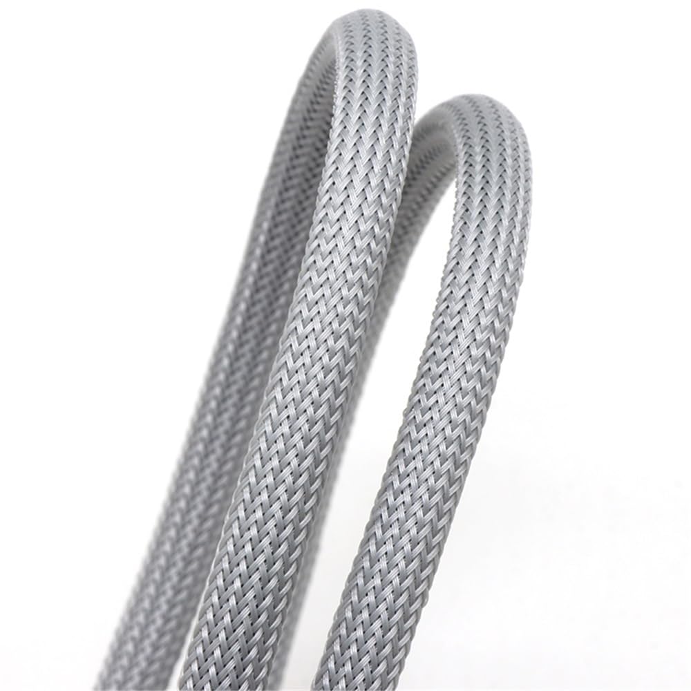 Manguitos de Manguera de Cable Trenzado, Manguitos de Alambre Trenzado de 5 m for protección de Cables de Dispositivos electrónicos, Grises, de 2 a 60 mm, de Pet.(50mm)