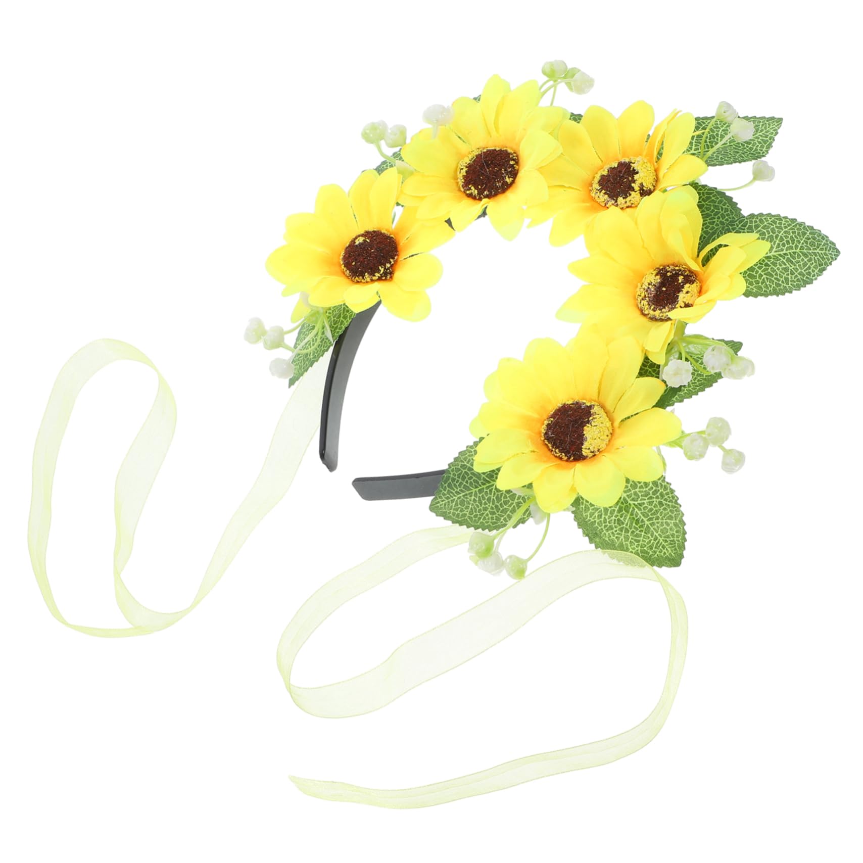 FRCOLOR 5stücke Blumenkranz Haarreif Mit Sonnenblumen Für Frauen Boho Haarschmuck Für Hochzeiten Festivals Und Partys Leicht Und Komfortabel Perfektes Accessoire Zur Verschönerung