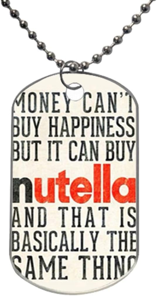Unique Nutella Life Quote Image Custom Personalized Aluminum Dog Pet Tag,Comes with 30" inches beads chain