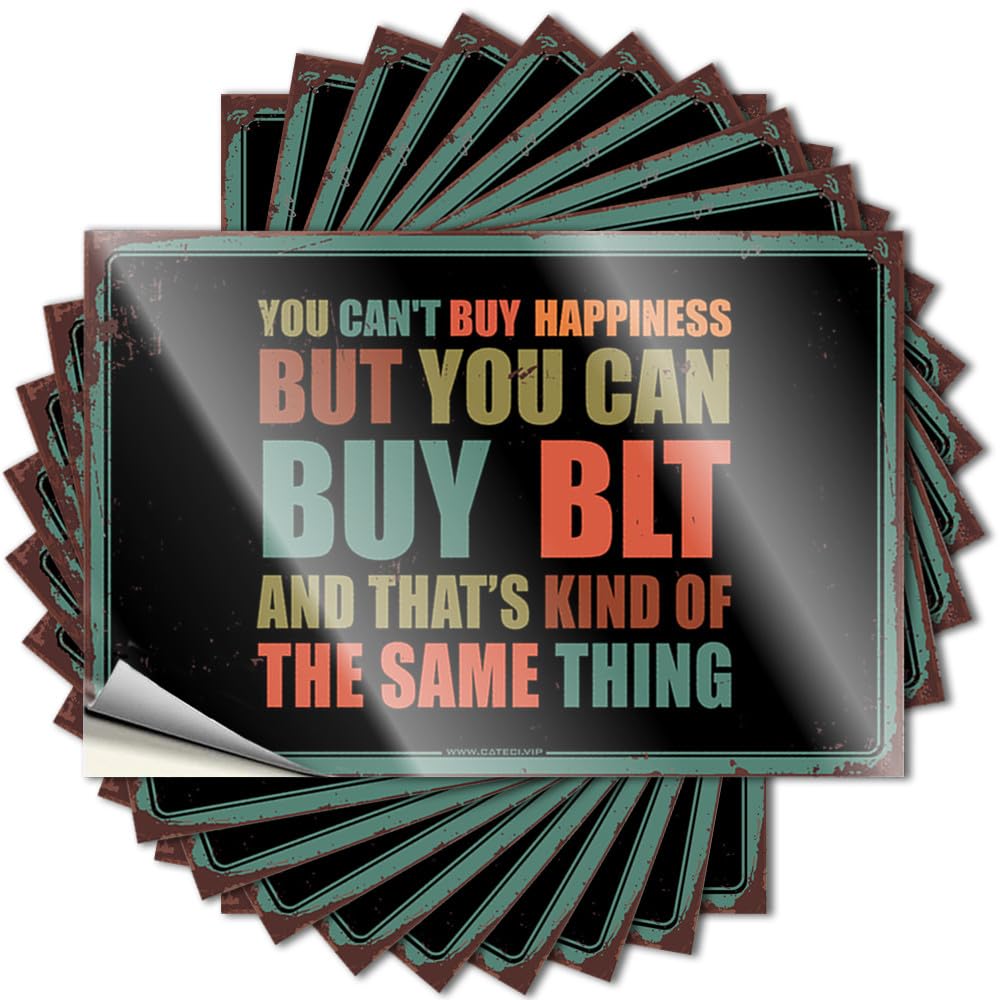 Bookish Tattoos Aesthetic Decals, Home Gifts Cute Pattern Design for Western Notebook | Bottle Removable Vinyl You Can't Buy Happiness But You Can Buy BLT(8X12CM)