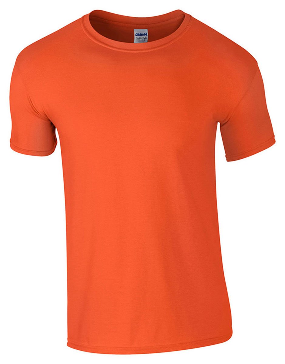 Gildan Men's Orange Short Sleeve Soft-Style T-Shirt (3Xl) (Orange)