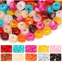 200pcs 14mm Acrylic Large Hole Beads for Carabiner Bag Charm Keychain