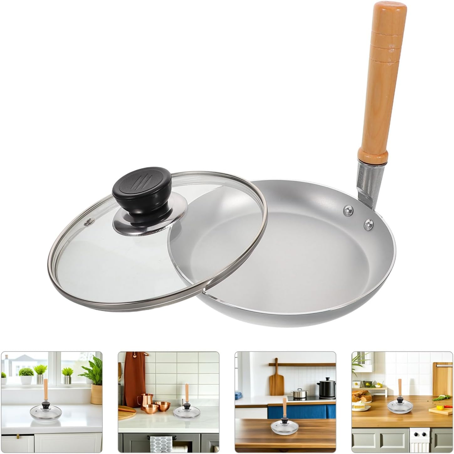 Japanese Nonstick Frying Pan for Omelettes and Pancakes Cooking Skillet with Vertical Handle for Oyakodon and Breakfast Easy to Clean and Cookware