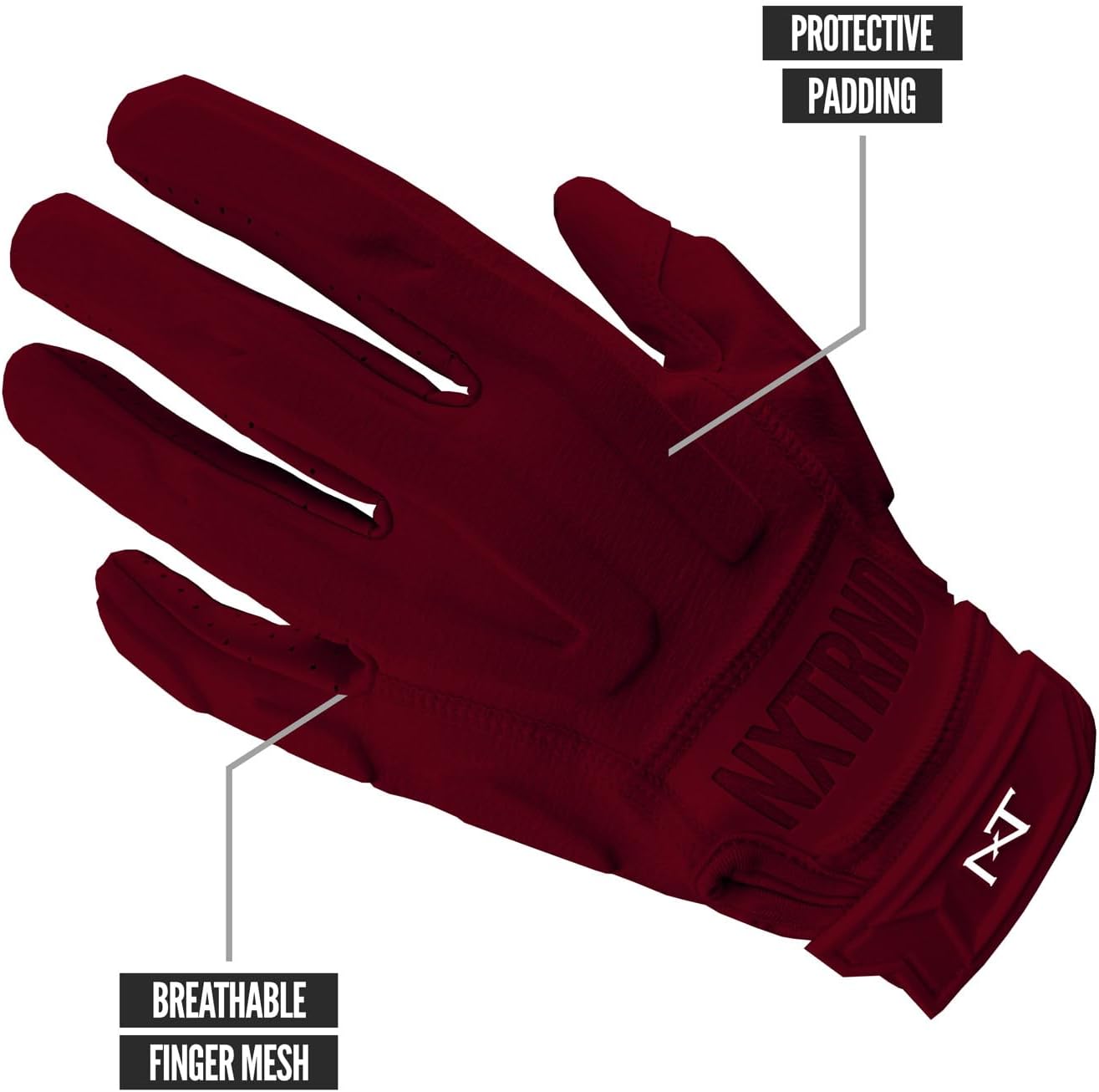 Nxtrnd G3 Pro Padded Football Gloves, Sticky Padded Receiver & Lineman Gloves