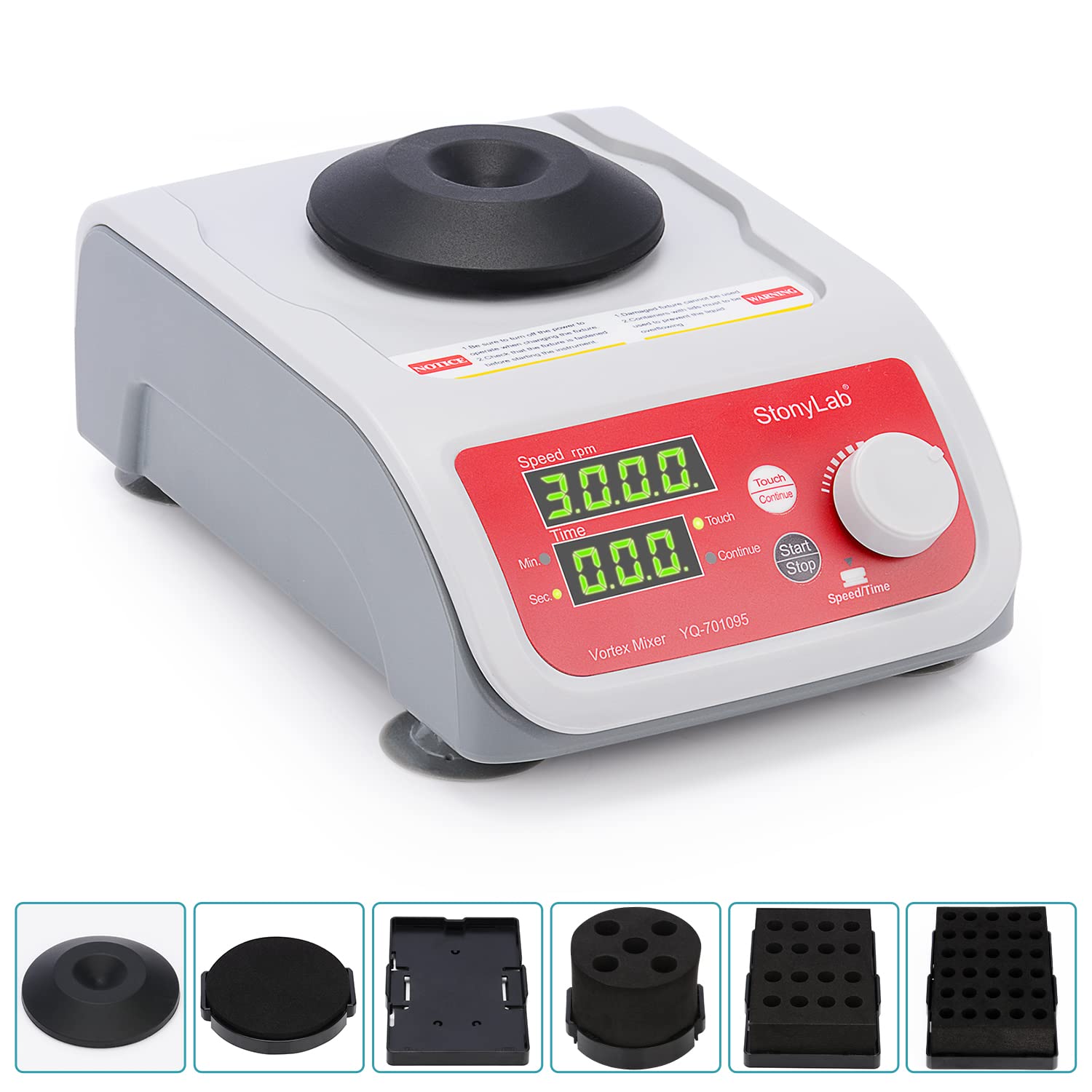 stonylab Vortex Mixer, 200-3000 RPM Advanced Digital Vortex Mixer Vortexer with Touch & Continuous Modes for Laboratory