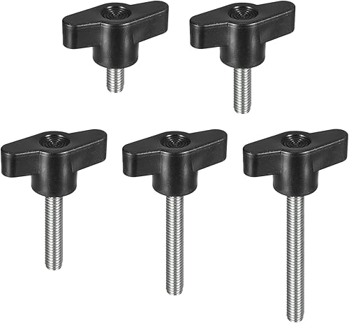 uxcell 35 tornillos de sujeción de 5 tamaños, M6x122030401.969 in mango de tornillos de pulgar en forma de T de acero al carbono para quitar