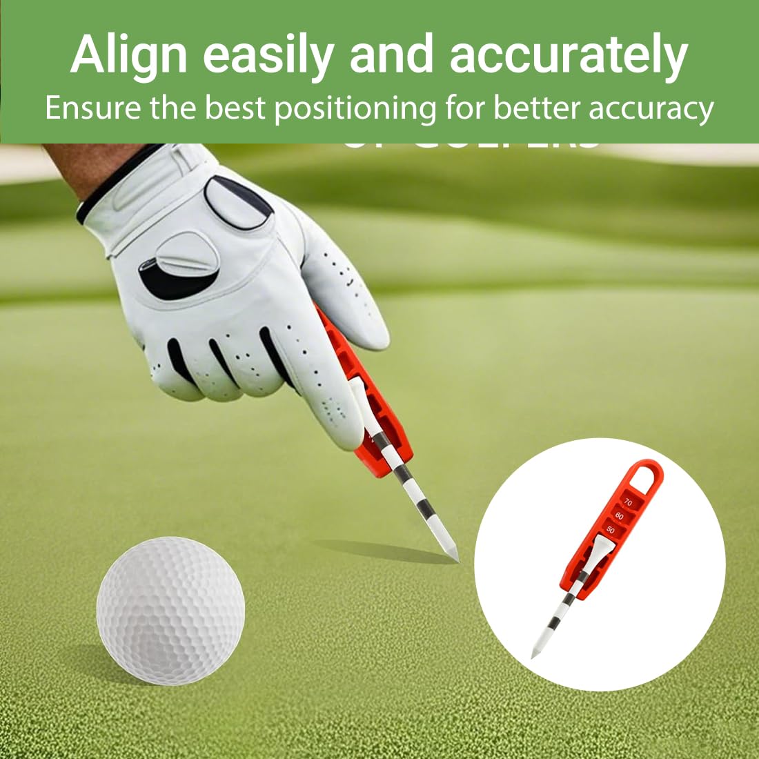 GXGM 6 Einstellungen Präzisionsanpassungen Kunststoff Golf Tee Höhenpositionierer für gleichmäßige Schwünge