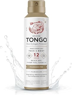 GrandTongo DEET-Free Insect Repellent Spray: 12-Hour Mosquito & Tick Protection, 20% Picaridin, Fragrance-Free Alternative