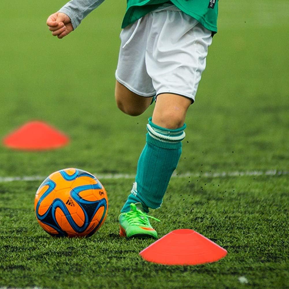 VGEBY 50Pcs Disc Cones, Multi Color Sports Training Cone with Carry Bag and Plastic Holder for Soccer, Football, Field Marker Supplies Disc Cones