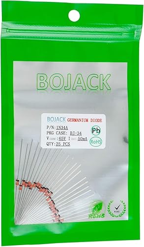 Miniatura 2 de BOJACK Diodo de germanio 1N34A 50 mA 65V axial 1N34A 50 milimap 65 voltios Diodos electrónicos (paquete de 25)