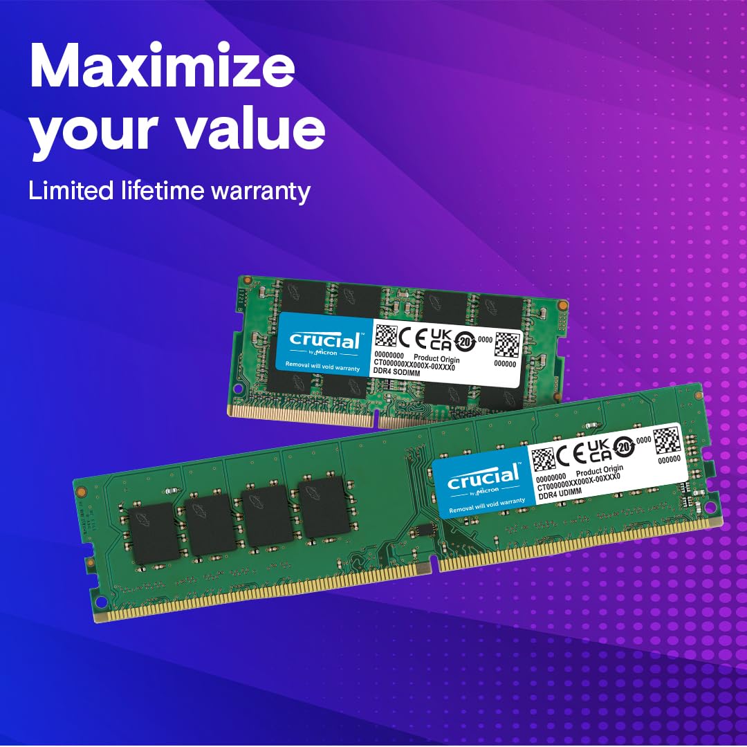 Crucial RAM 64GB Kit (2x32GB) DDR4 3200MHz CL22 (or 2933MHz or 