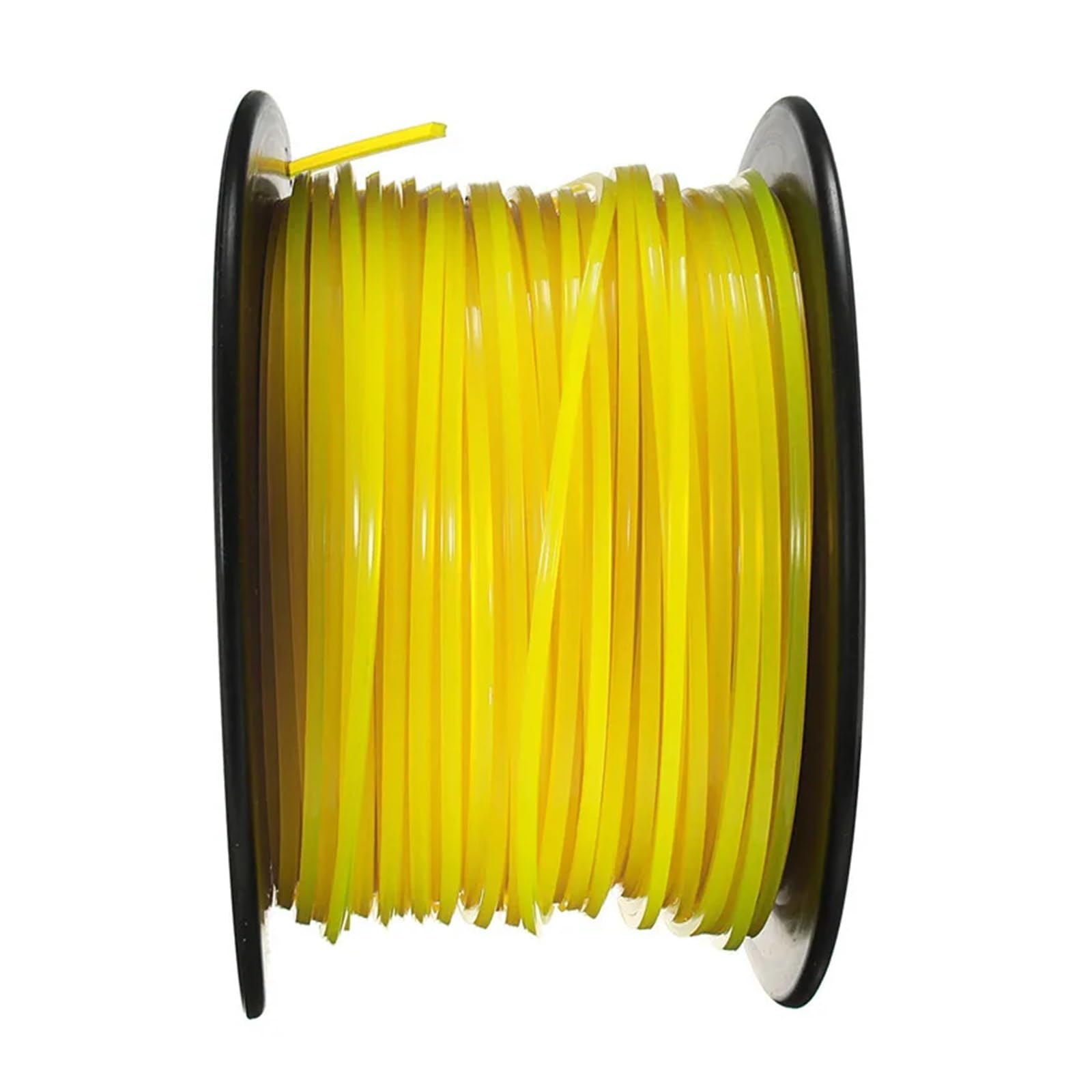Filo decespugliatore, compatibile con Stihl, corda quadrata in nylon | Filo giallo 3mm x 100 metri, rocchetto nero in plastica, 1 filo quadrato