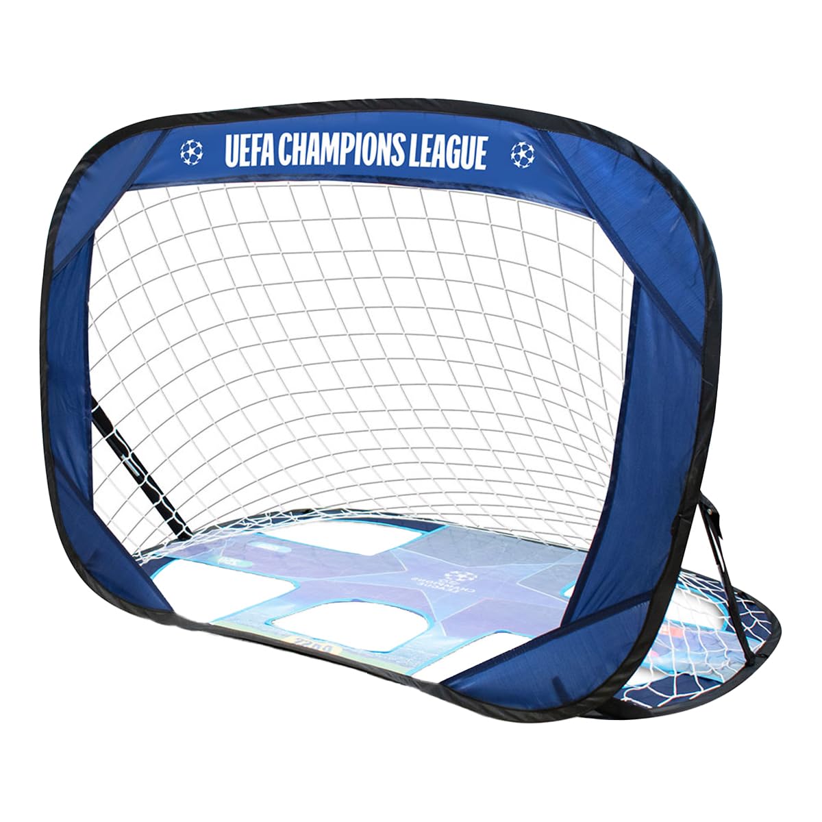 UEFA Champions League 2 in 1 Pop Up Target Goal - Portable Goal,Training Equipment, Carry Bag, Kids, Adults, UCL Merchandise, Blue