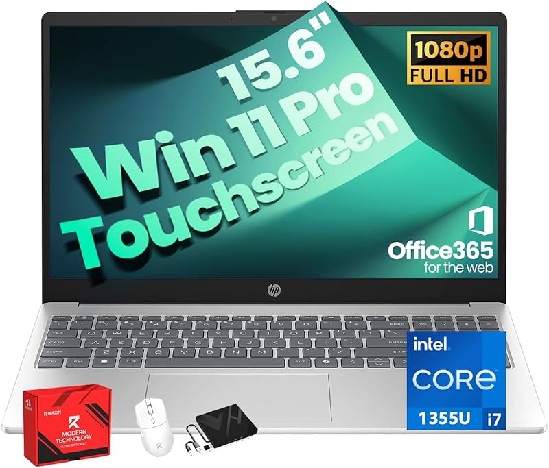 HP 17.3" HD Touchscreen Laptop(2026) - Intel Core i7-1355U (10-Core, Up to 5.0GHz), 16GB RAM, 512GB SSD, Backlit Keyboard, WiFi6, Webcam, Win 11 Pro, Business & Students