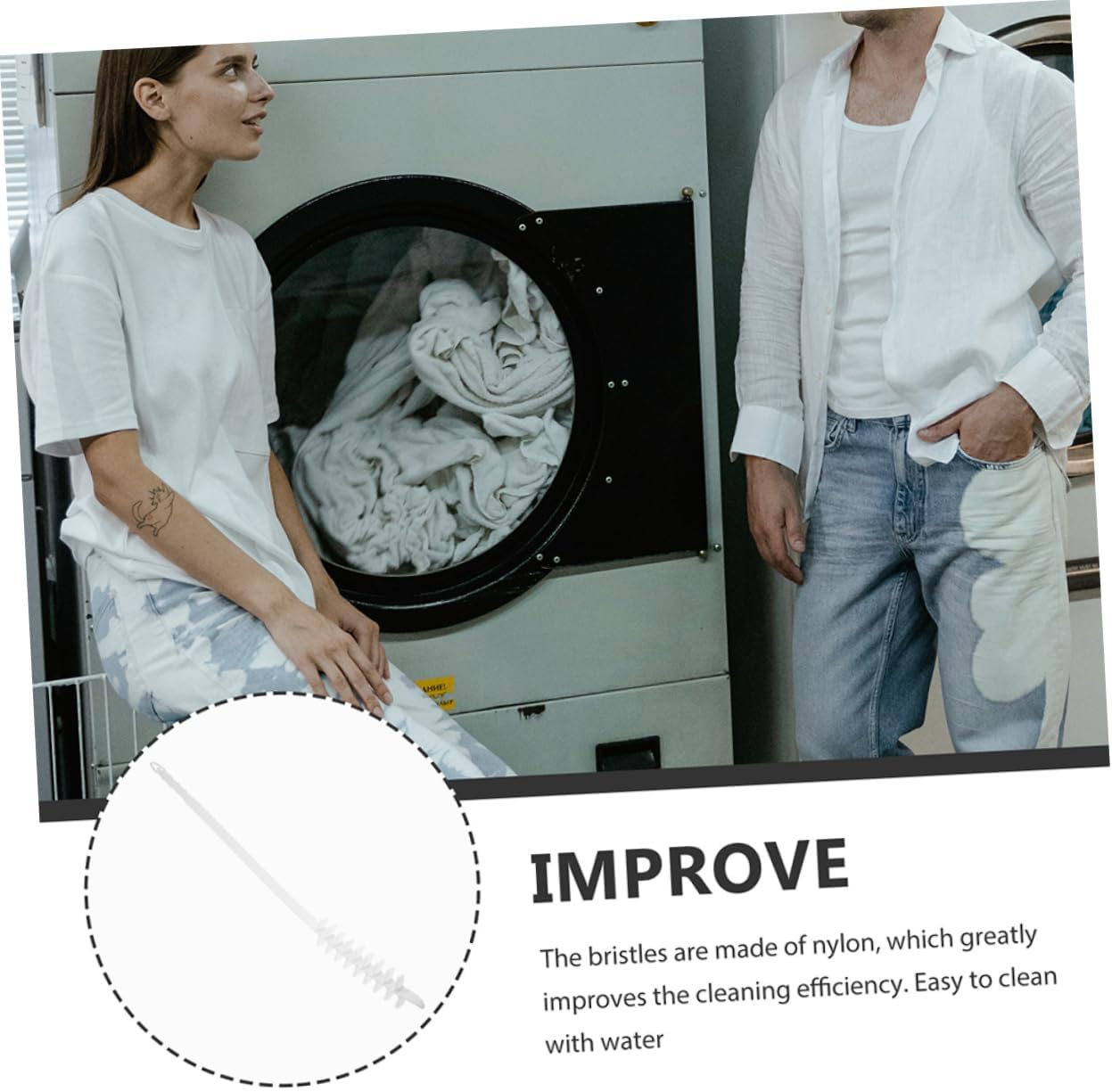 2Pcs Flexible Washing Machine Cleaning Brush Lint Dryer Brush for Efficient Coil Vent Maintenance for of Appliances Bristle Design