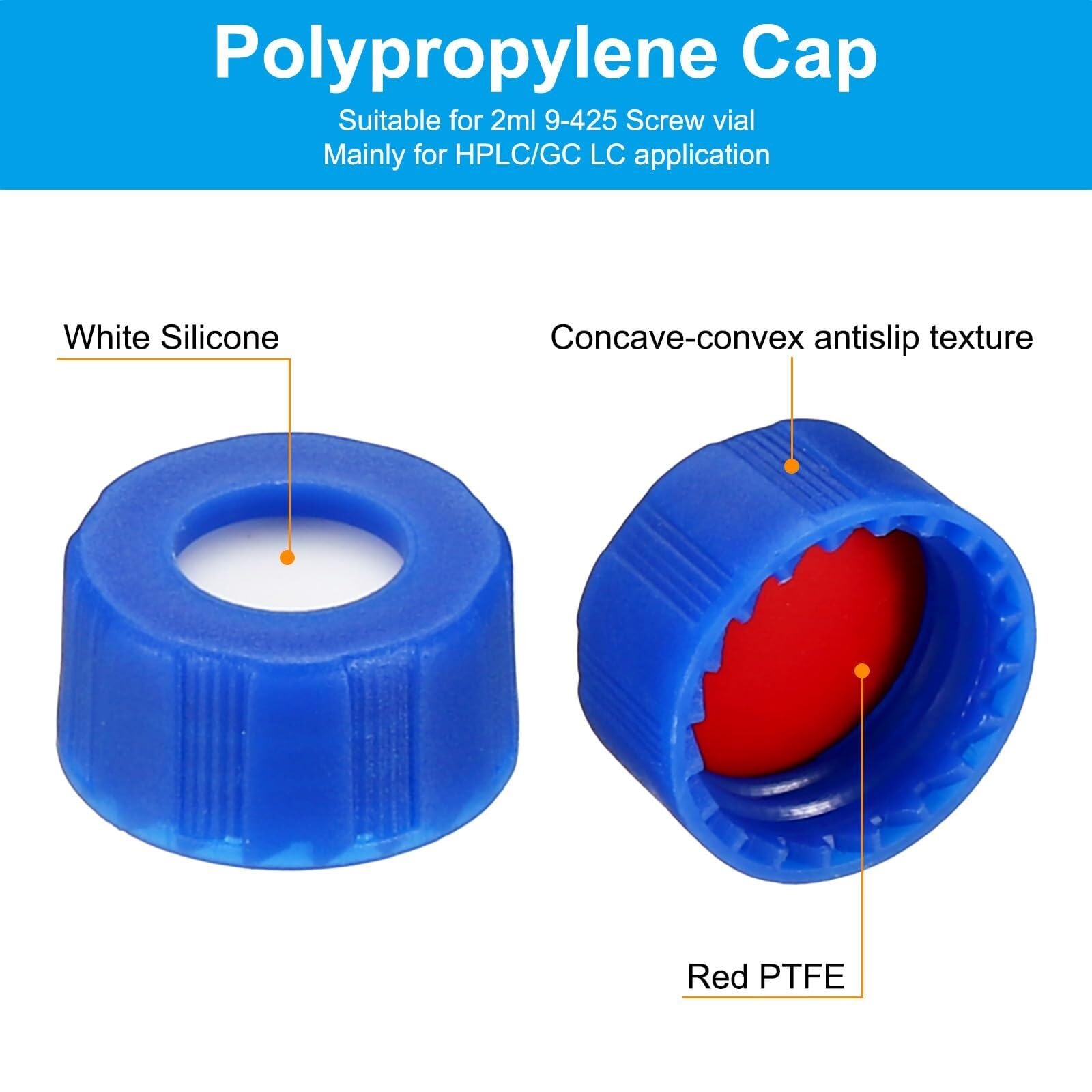 Viales para Autosampler de 2ml, Paquete de 400 - Viales de laboratorio HPLC/GC con tapón de rosca, Septa de PTFE y Silicona, graduados(400)