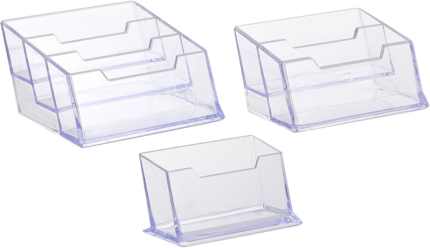 MAGICLULU 3pcs Business Card Case Plastic Storage Boxes Clear Plastic