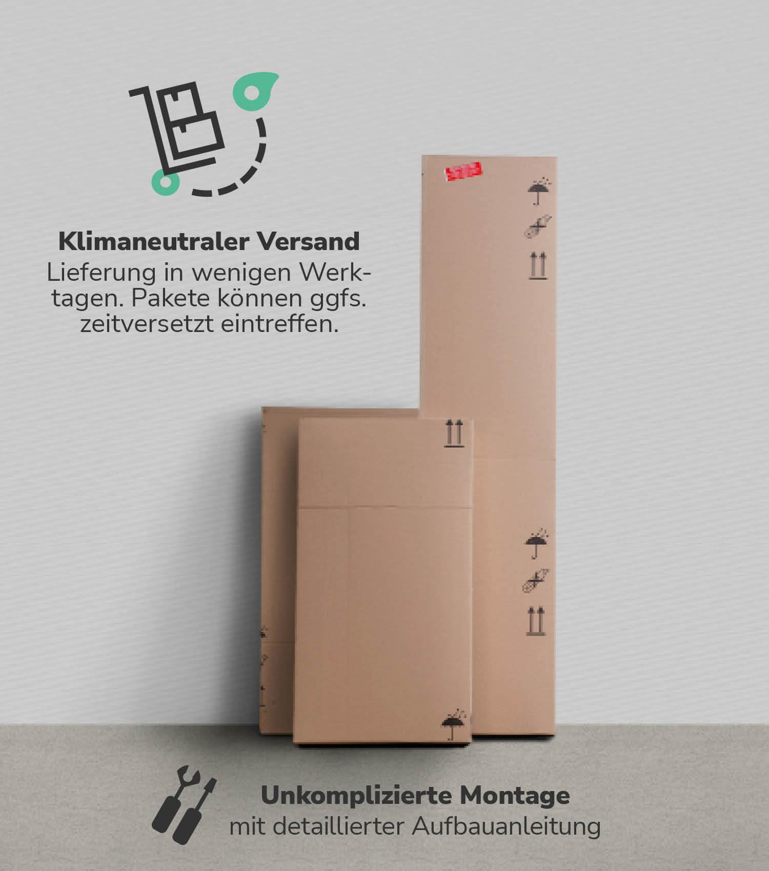mokebo Badmöbel Set 'Der Steuermann' (2-teilig) Made in Germany, Badezimmer Set aus Holz in Anthrazit-Schwarz, Komplettset mit Waschbeckenunterschrank & Hochschrank, Badmöbel Garnitur