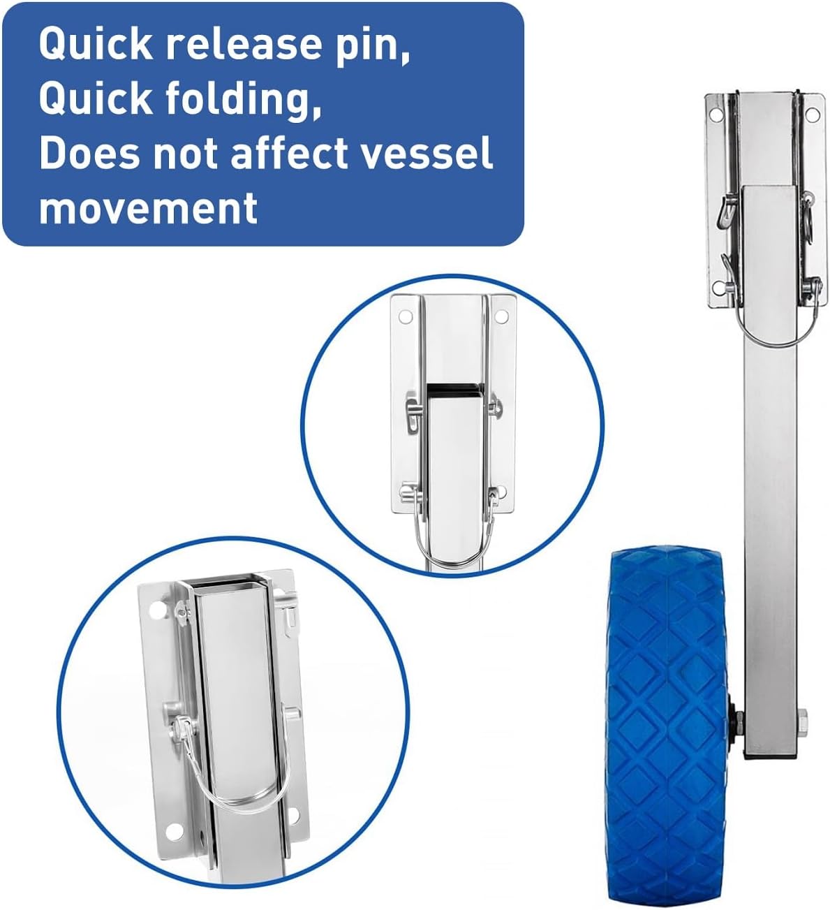 10'' Boat Launching Wheels 350 LBS Loading Capacity Inflatable Boat Launch Stainless Steel Wheels for Sailing Boat Rowing Boat and Inflatable Dinghy Boat