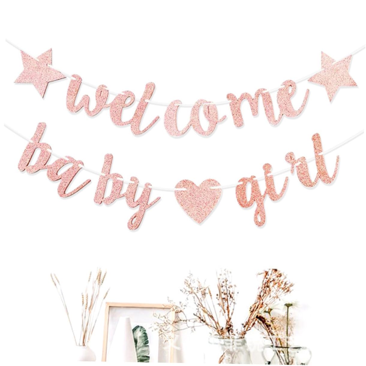 ORFOFE 5piezas Pancarta De Bienvenida Para Brillos Decoración Colgante Para Fiesta De Revelación De Género y Shower