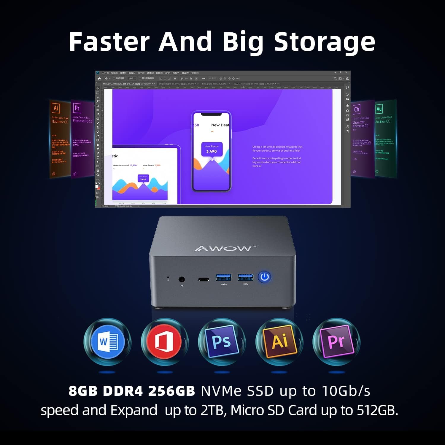 Amazon.com: AWOW Mini PC 8GB RAM 256GB M.2 SSD, Intel Celeron