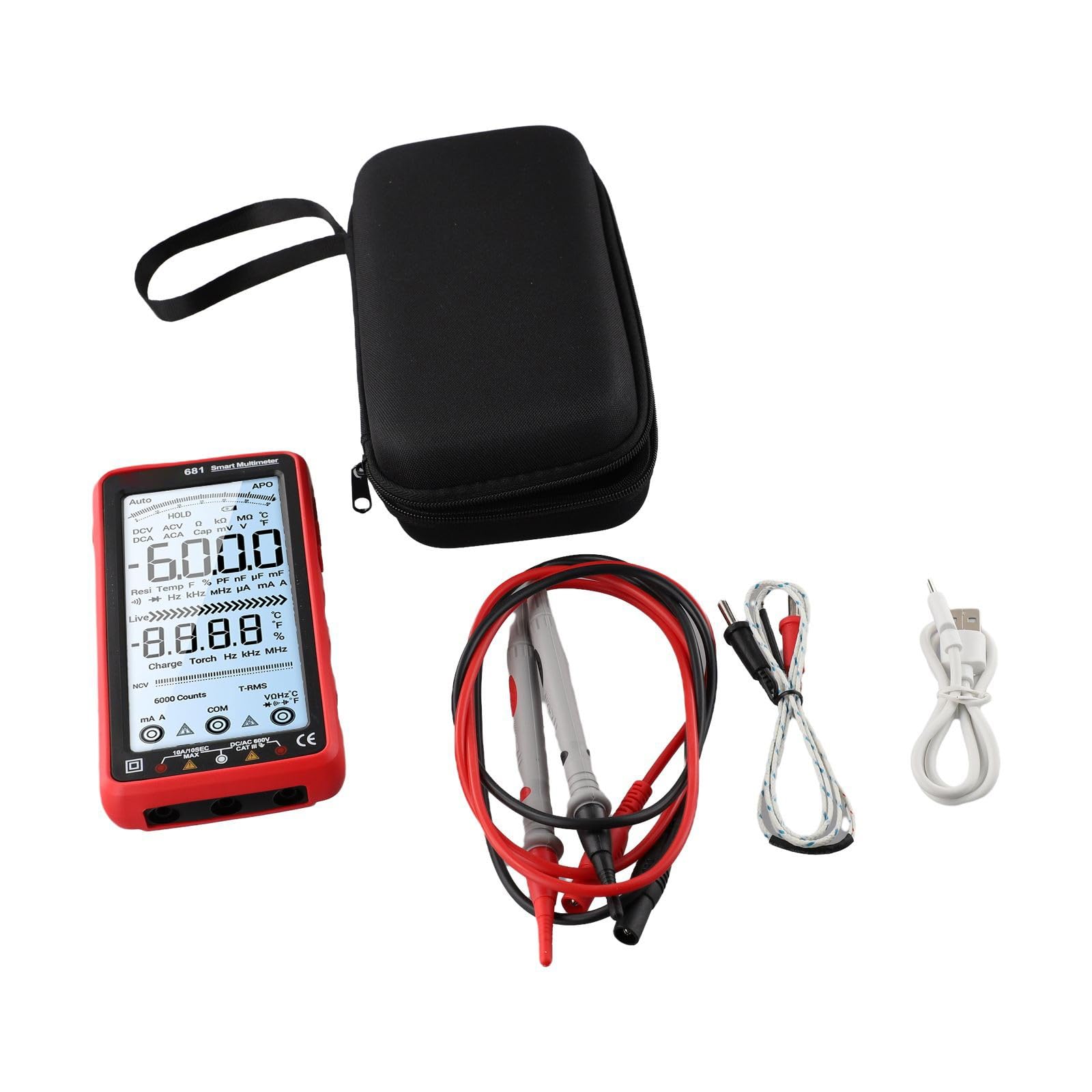 Per ANENG 681 Multimetro Digitale Professionale Ricaricabile AC/DC Tensione Senza Contatto Tester di Tensione Schermo LCD Tester Corrente
