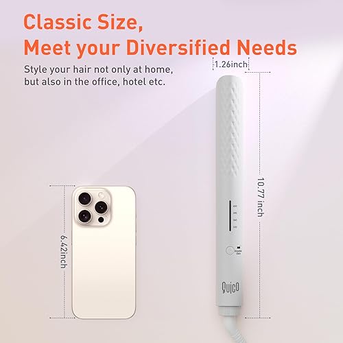 Miniatura 6 de Quico Plancha de pelo profesional de iones negativos, calentamiento rápido en 15 segundos, memoria de temperatura, 320 -450 , 110-240 V, apagado