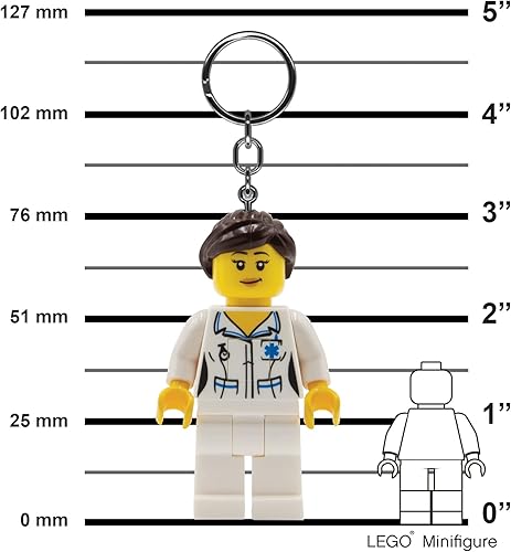 Miniatura 3 de LEGO KE186 - Llavero de luz clásica para enfermera, figura de 3 pulgadas de alto, Blanco