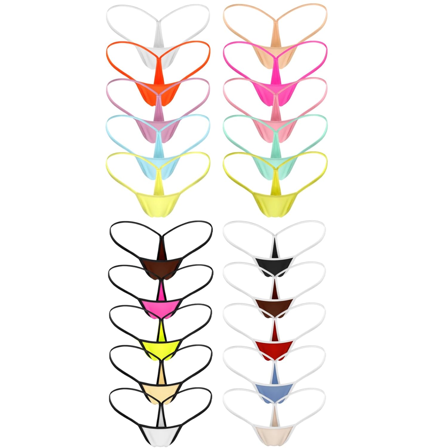 HEROPIE 20 Packs G-string Thongs for Women Low Rise Micro thong