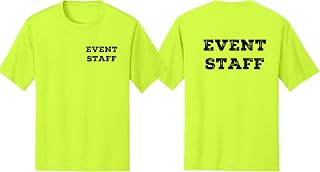 NYC FACTORY Men's Event Staff T-Shirt Front Back Print Tee Event Uniform Tshirt