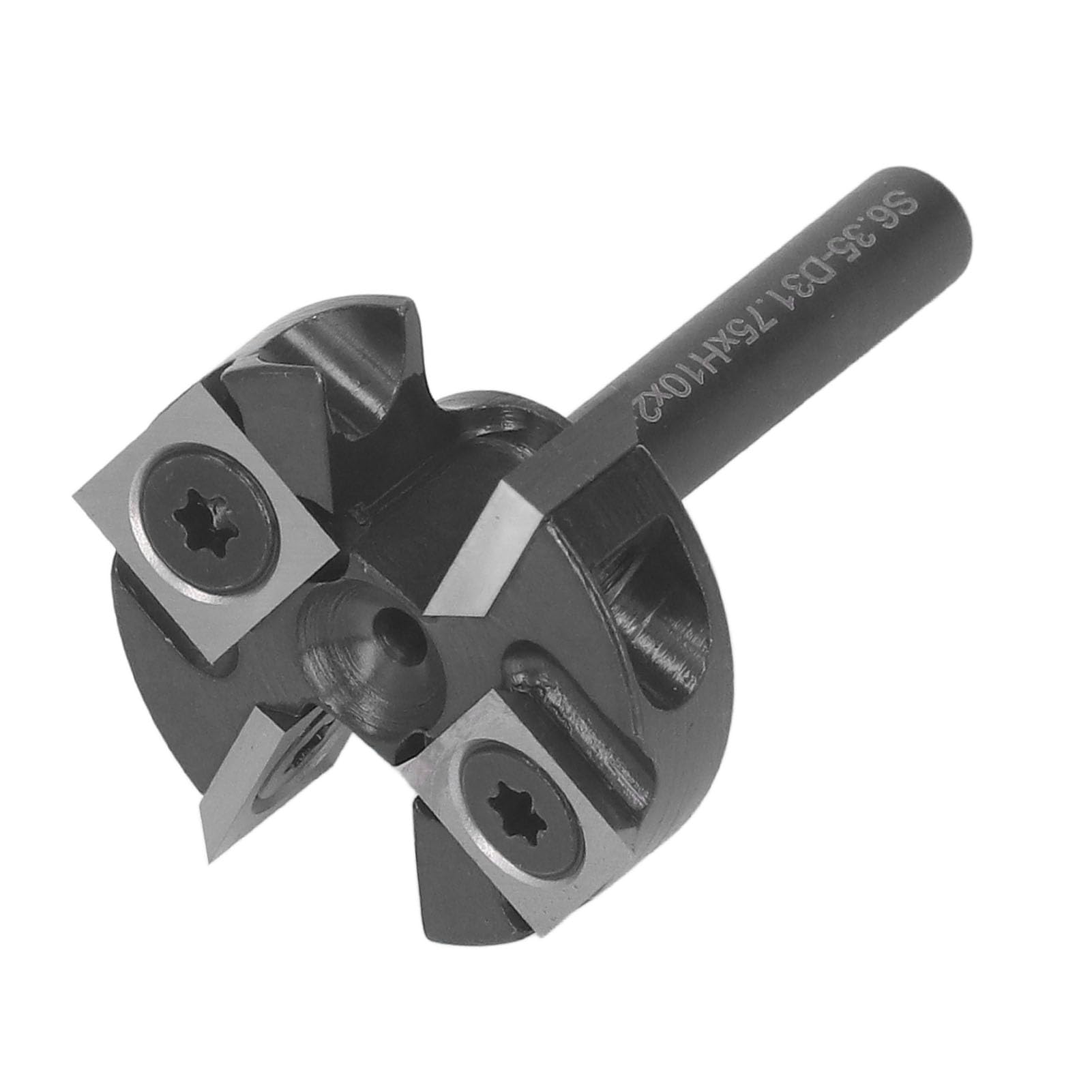 Punta per bordatura con codolo da 1/4 pollice, fresa a 2 e 2 scanalature, fresa per superfici di bordatura con diametro di taglio di 1 1/4 pollici, completa di scatola di
