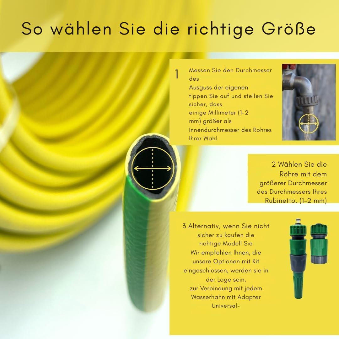 MAKA Gartenschlauch, 6 Schichten 12,5 mm Druck 40 Bar, Gartenschlauch Flexibel, Wasserschlauch Doppelte mit Gewebeeinlage, Torsionsfrei, Hitze- und Frostbeständig, UV-beständig (1/2 Zoll 25 Meter)