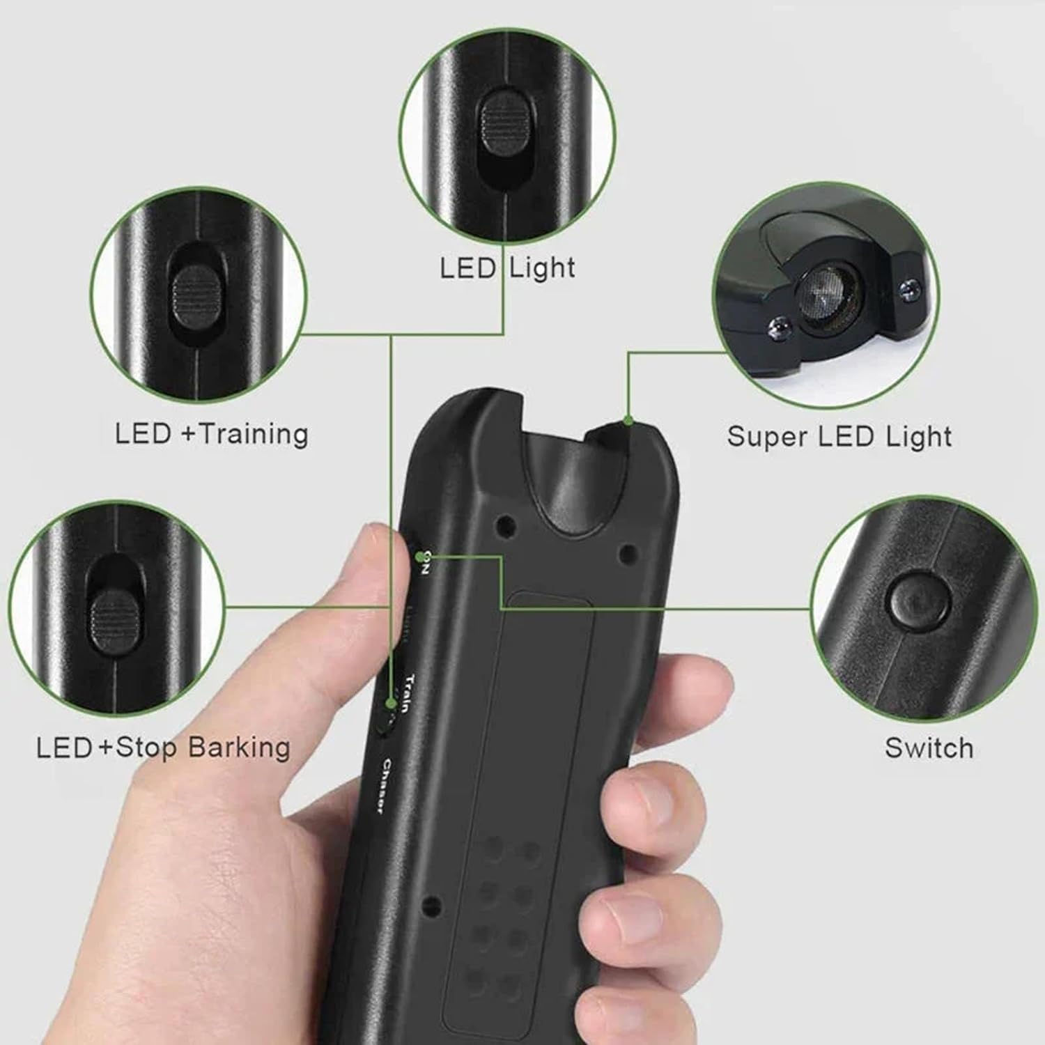 Dispositivo antiladridos for Perros con Sensor Dual, Control de Comportamiento canino, for pequeños y Grandes en Exteriores