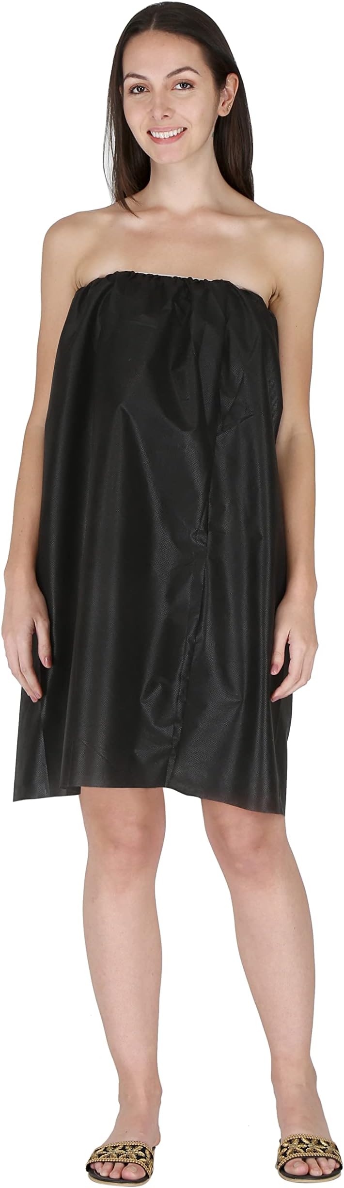 Hygiene Facial Care Parlour Body Massage Beauty Salon Spa Elastic Gown Wax Cutting Apron Sheet Non Woven Disposable Waxing Black Gown For Men and Women Set of 10