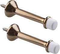 Vista 12 de Triumph Hardware Tope de puerta rígido sólido de 3 pulgadas con punta de goma suave, tope de puerta sólido de metal de zinc que protege la pared