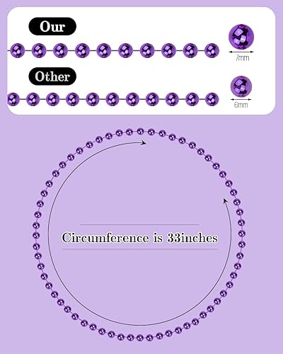 Miniatura 2 de ABONDEVER 32 collares de perlas blancas de imitación de 0.236in, collares de perlas de plástico para niños y mujeres, perlas para fiesta de té,