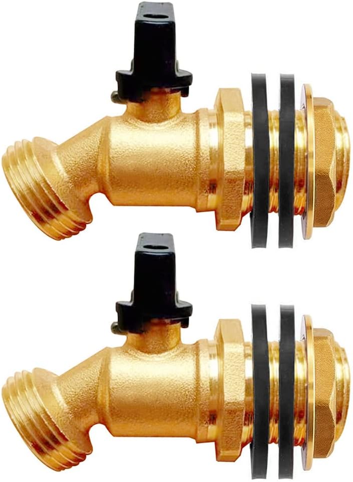 Uenede Brass Water Container Rain Barrel Faucets Spigot 3/4