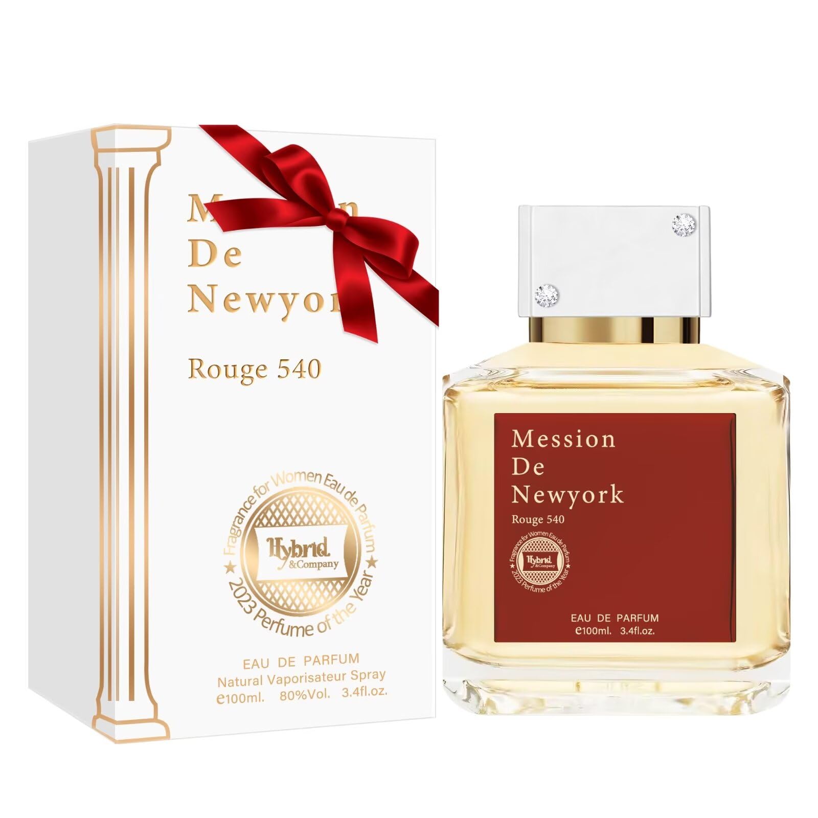 Hybrid & Company Mession De New York Rougo 540 Eau De Parfum Natural Spray Fresh Floral Scent, 3.4 Fl Oz
