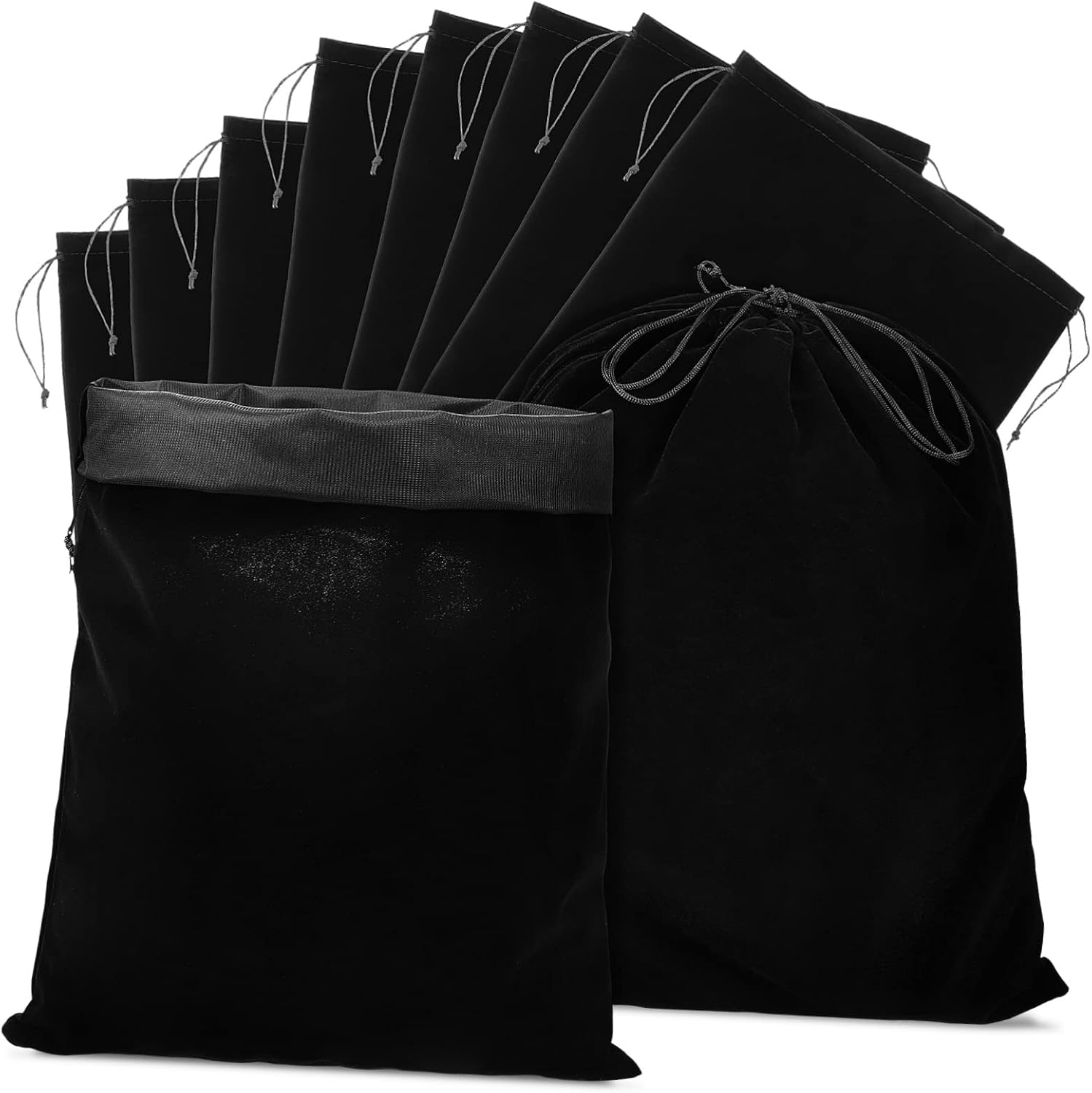 GARVALON 10pcs Velvet Goodie Bags Large Drawstring Pouches Party Favor Bag Extra Large Jumbo Storage Containers for Sundries