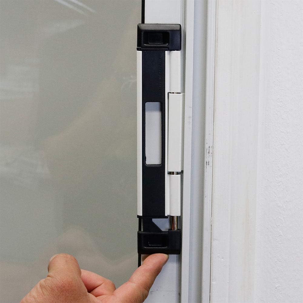 Prime-Line U 11037 Patio Door Deadbolt Lock, 8 In. Overall Height, Steel Bar, Surface (1 Kit),White/Black