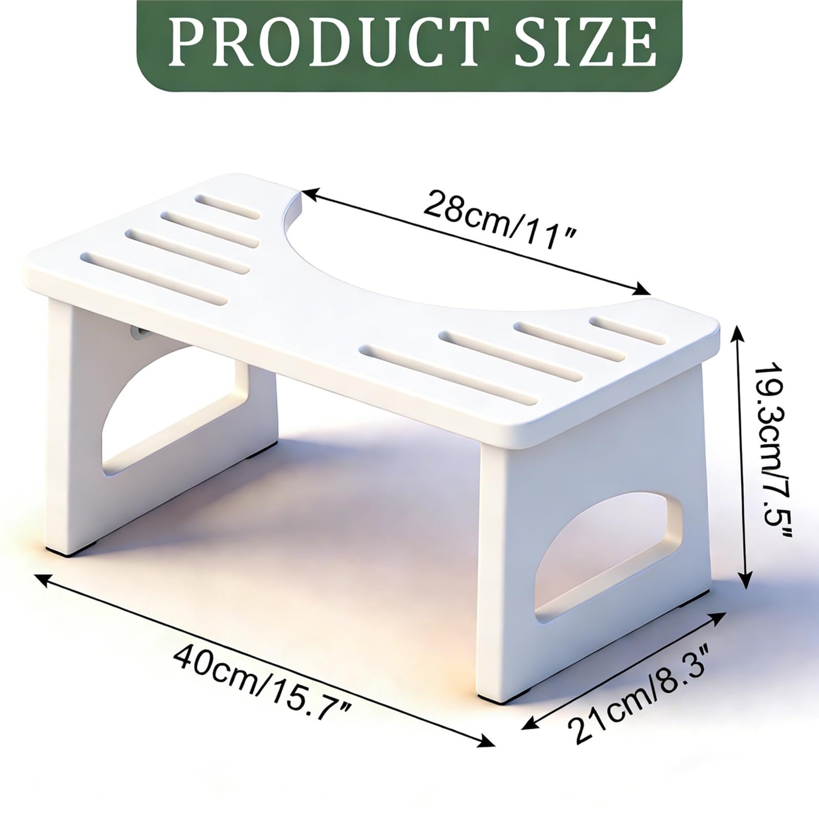 RayLove Taburete de Inodoro fisiológico de bambú, Taburete Plegable para Inodoro, Taburete Plegable de Madera con Forma de C Resistente a 35 Grados (Blanco Claro