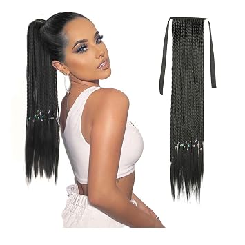 PARAHAIR 18 بوصة 100 جرام جديلة فرنسية ملتوية طبيعية باللون الأسود ذيل حصان صندوق صناعي ناعم طبيعي وصلات شعر مضفرة،شعر مضفر للنساء والفتيات 18 بوصة أسود طبيعي 1B#