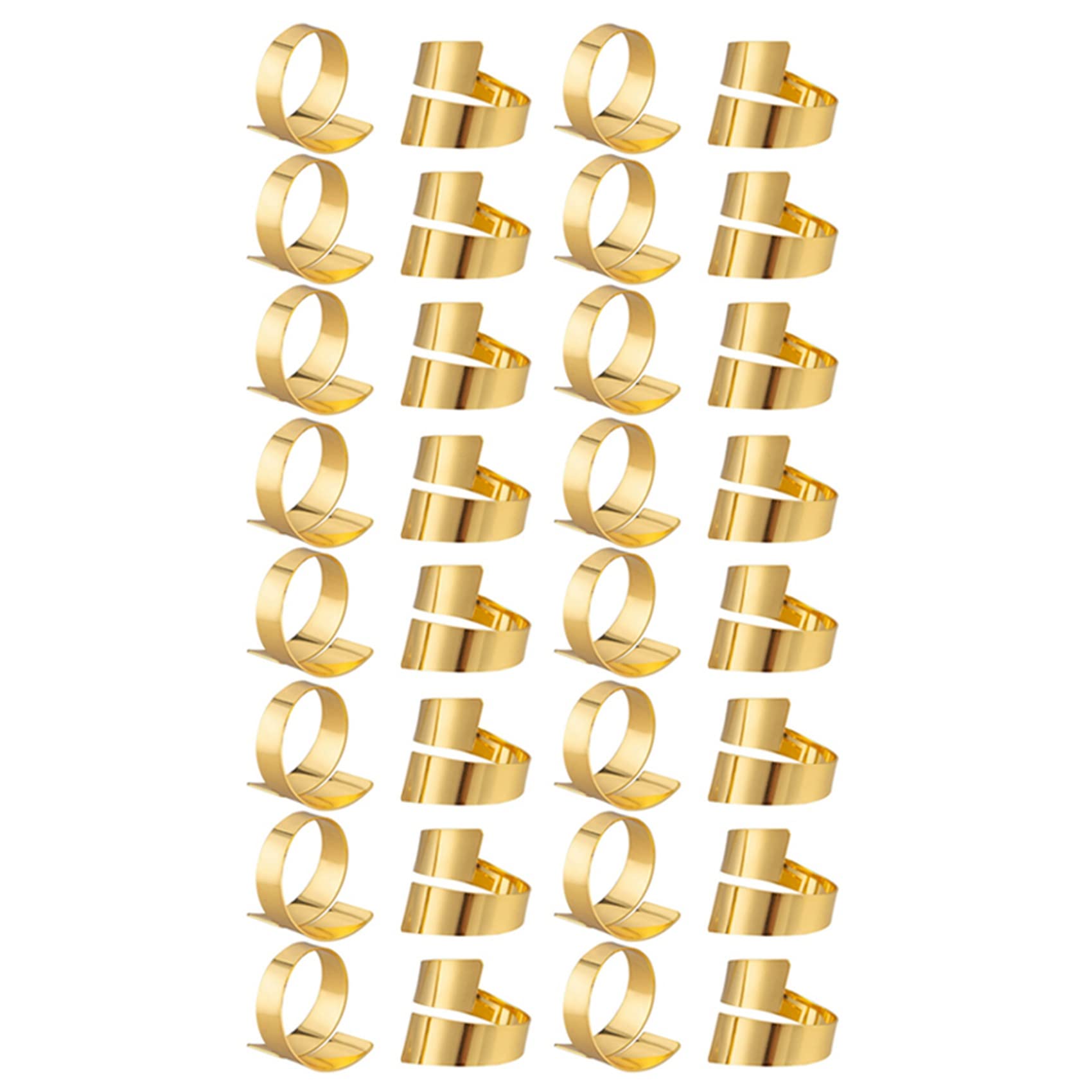 Hndhbfgrt 16 Pcs Napkin Rings Handcrafted Dinner Table Napkin Holders Alloy Napkin Rings (Gold)