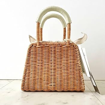 美品＊バグマティ ラタンかごバッグ レザー黒 スクエアミニバッグ SHIPS別注 Amazon.co.jp: タグ付＊バグマティ ラタンかごバッグ レザー
