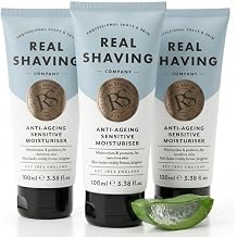 RSC Anti Ageing Moisturiser for Men - Sensitive Skin Face Cream with Q10 - Anti Wrinkle Moisturizer for Dry Skin - Lightweight Daily Face Lotion - Firming & Hydrating Mens Skincare 100ml